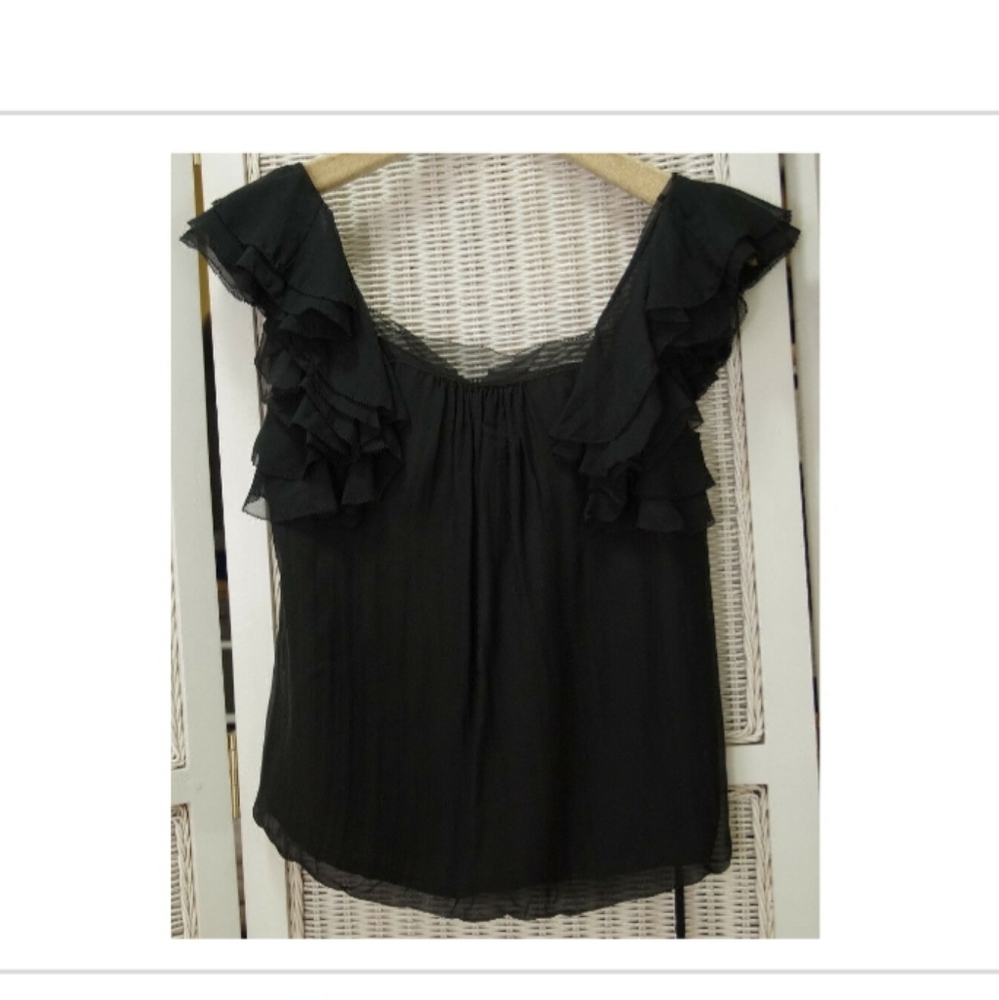 Rebecca Taylor Silk Black Top